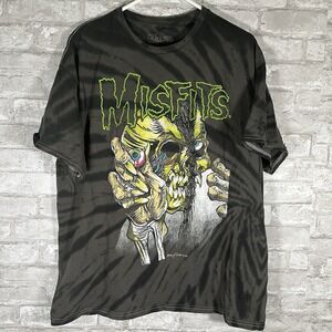 Misfits Mens Misfits Punk Rock Crimson Ghost Green Black Tie Dye Shirt Sz Large